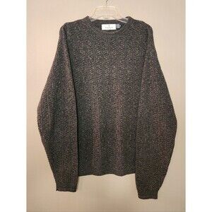 Vintage Bill Blass Gray Ribbed Crewneck Sweater Size Medium      Made In USA!